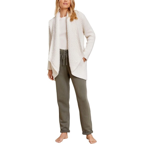 Women's Cream Color CozyChic® Honeycomb Shawl Cardigan Sweater Medium - Picture 1 of 13